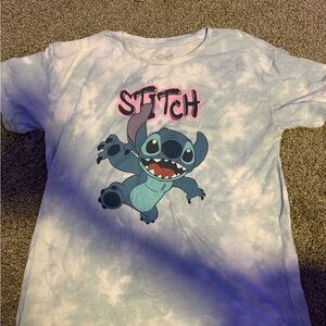 Kids Stitch Tie-Dye T-Shirt - Blue and White
